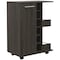 Tuhome Bar Cart, Two External Shelves, Four Casters, Six Built-in Wine Rack, Single Door Cabinet, Espresso MLC3988 - alternate 4